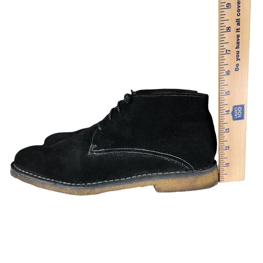Johnston Murphy Chukka Boot 10.5 Men Runnell Black Sheep Skin Suede Leather Lace
